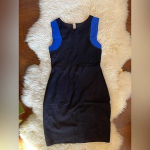 Bailey 44 B44 Dressed Anthropologie black and blue stretch mini dress Ponte knit